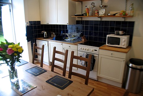 Kitchen opens to rear garden