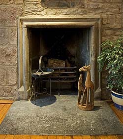 one of the ancient fireplaces 